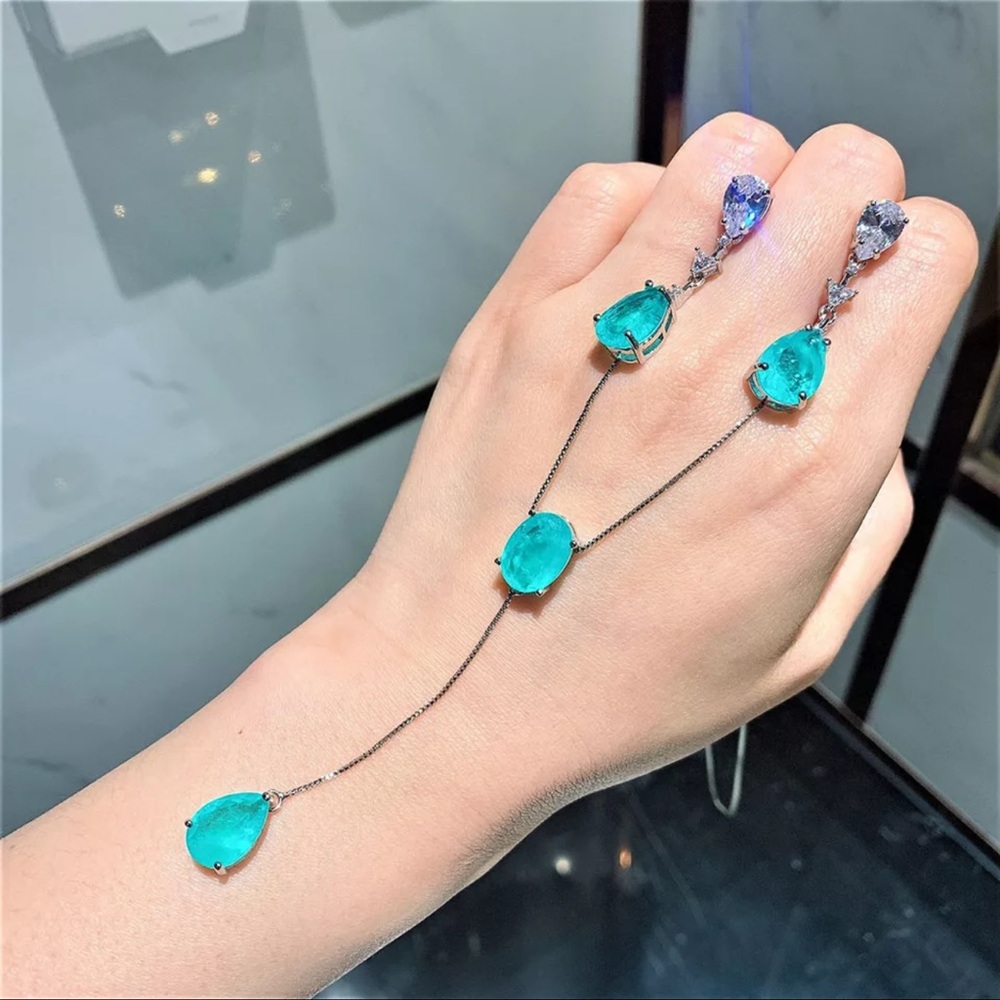 925 Sterling Silver Tourmaline Set